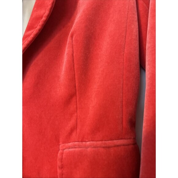 J Crew Women’s Velour Blazer Jacket Size 2 EUC Red Preppy Valentines Line Fairy - Picture 2 of 9